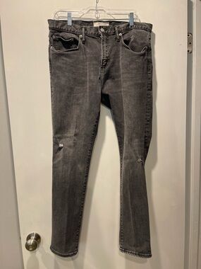 Gap 1969 Skinny Jeans Men’s 34x30 Washed Black Distressed